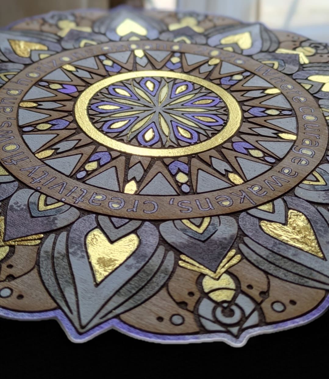 Gold leaf mandala from Amber’s workshops, photo 1