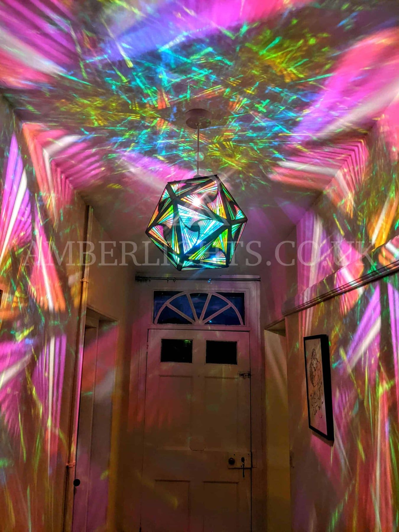 Spiral Magenta Lampshade sensory lamp